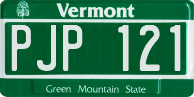 VT license plate PJP121