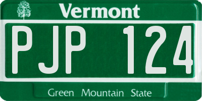 VT license plate PJP124