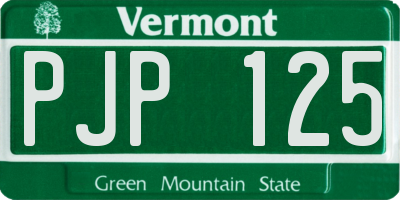 VT license plate PJP125