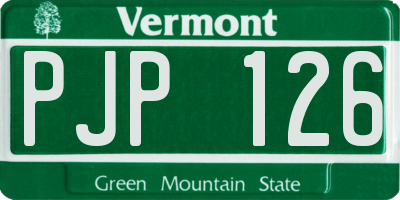 VT license plate PJP126