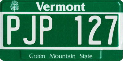 VT license plate PJP127