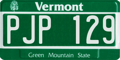 VT license plate PJP129