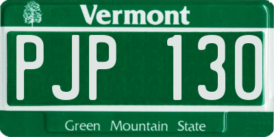 VT license plate PJP130
