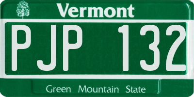 VT license plate PJP132