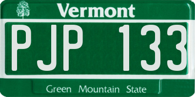 VT license plate PJP133