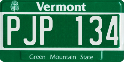 VT license plate PJP134