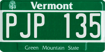 VT license plate PJP135