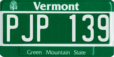 VT license plate PJP139