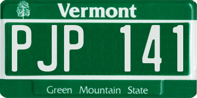 VT license plate PJP141