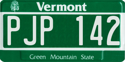 VT license plate PJP142