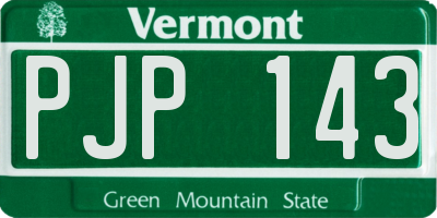 VT license plate PJP143