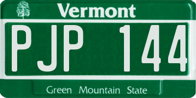 VT license plate PJP144