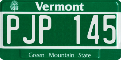 VT license plate PJP145