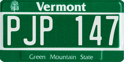 VT license plate PJP147