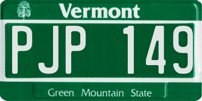 VT license plate PJP149