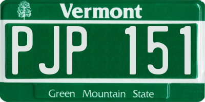 VT license plate PJP151