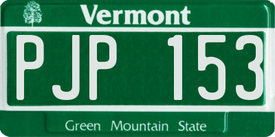 VT license plate PJP153