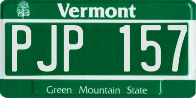 VT license plate PJP157
