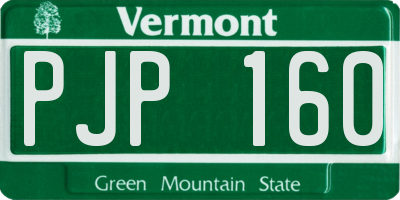 VT license plate PJP160