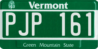 VT license plate PJP161