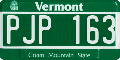 VT license plate PJP163