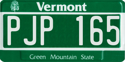 VT license plate PJP165
