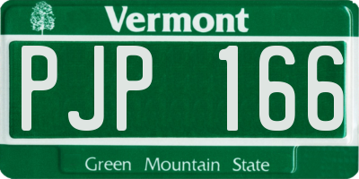 VT license plate PJP166