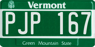 VT license plate PJP167