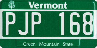 VT license plate PJP168