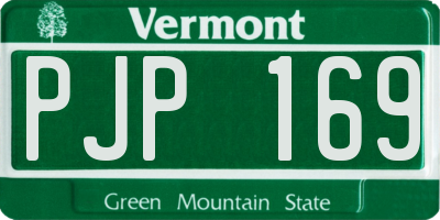 VT license plate PJP169