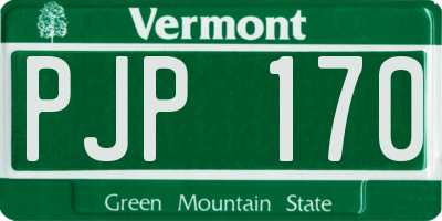 VT license plate PJP170