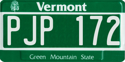 VT license plate PJP172