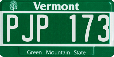 VT license plate PJP173