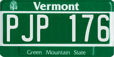 VT license plate PJP176