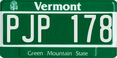 VT license plate PJP178