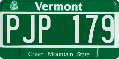 VT license plate PJP179