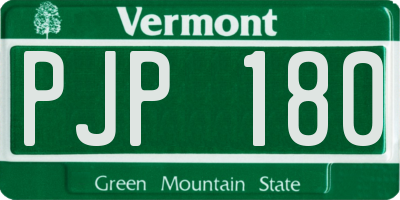 VT license plate PJP180