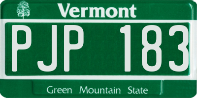 VT license plate PJP183