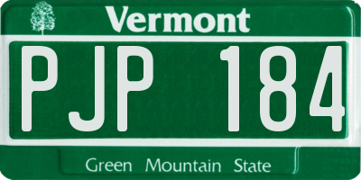 VT license plate PJP184