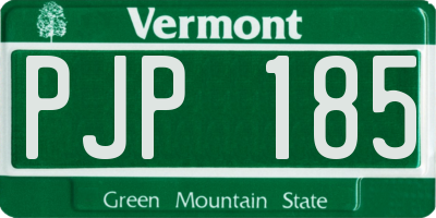 VT license plate PJP185