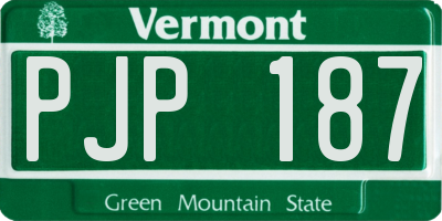 VT license plate PJP187
