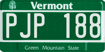 VT license plate PJP188