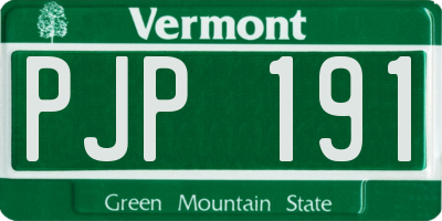 VT license plate PJP191