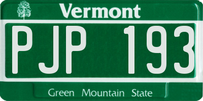 VT license plate PJP193