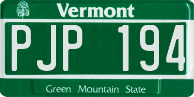 VT license plate PJP194