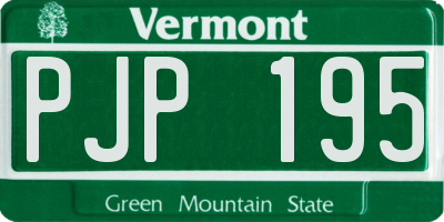 VT license plate PJP195