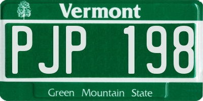 VT license plate PJP198
