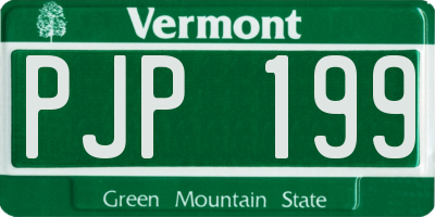 VT license plate PJP199