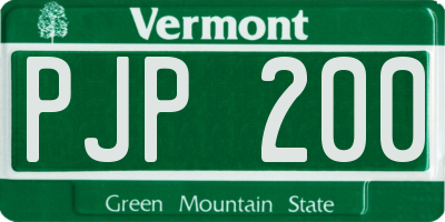 VT license plate PJP200