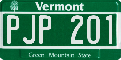 VT license plate PJP201